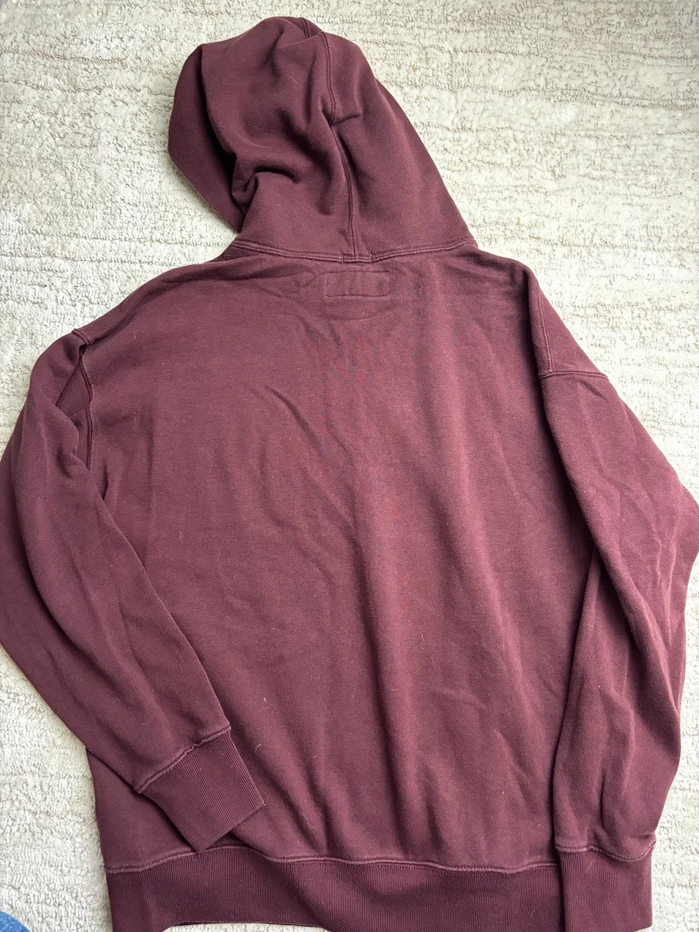 Abercrombie & Fitch Relaxed Soft A&F Fleece Hoodie Burgundy Size S